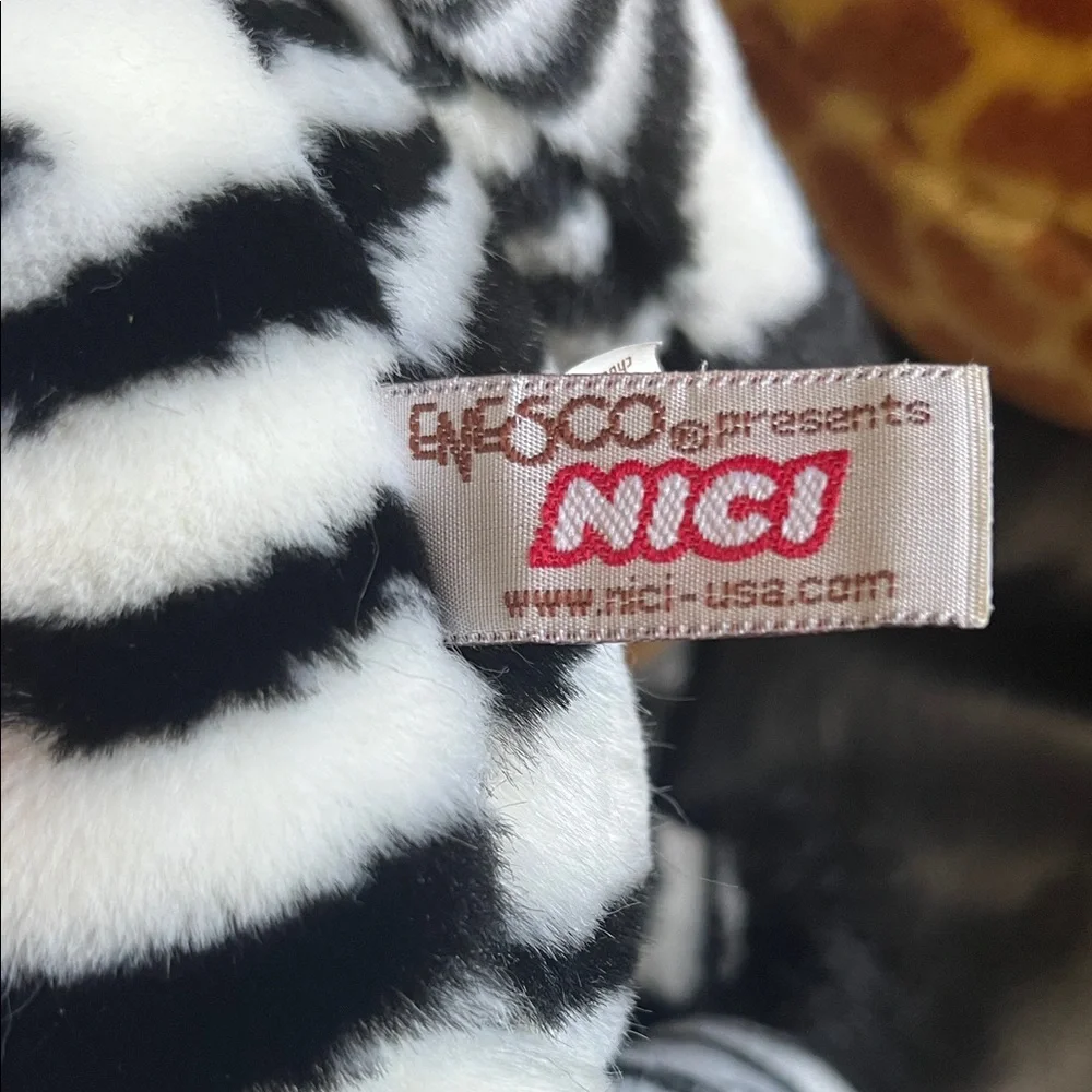 Nici by Enesco plush zebra, tiger and giraffe set